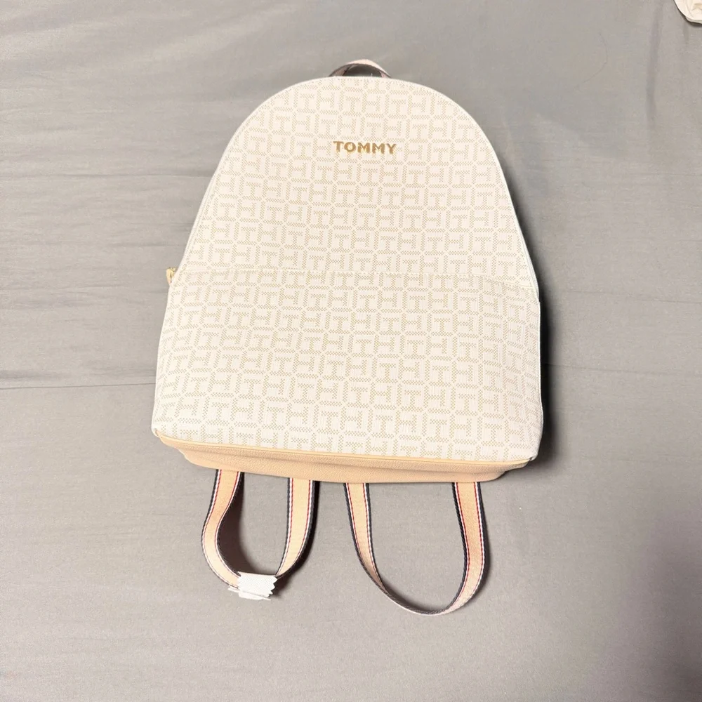 Tommy Hilfiger Cream Monogram Backpack